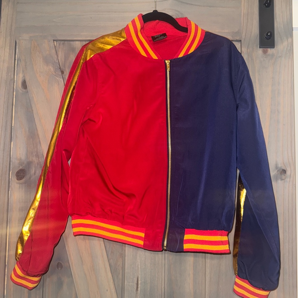 Harley Quinn Large Joker Halloween Cosplay Costume Bomber Jacket Adults Women